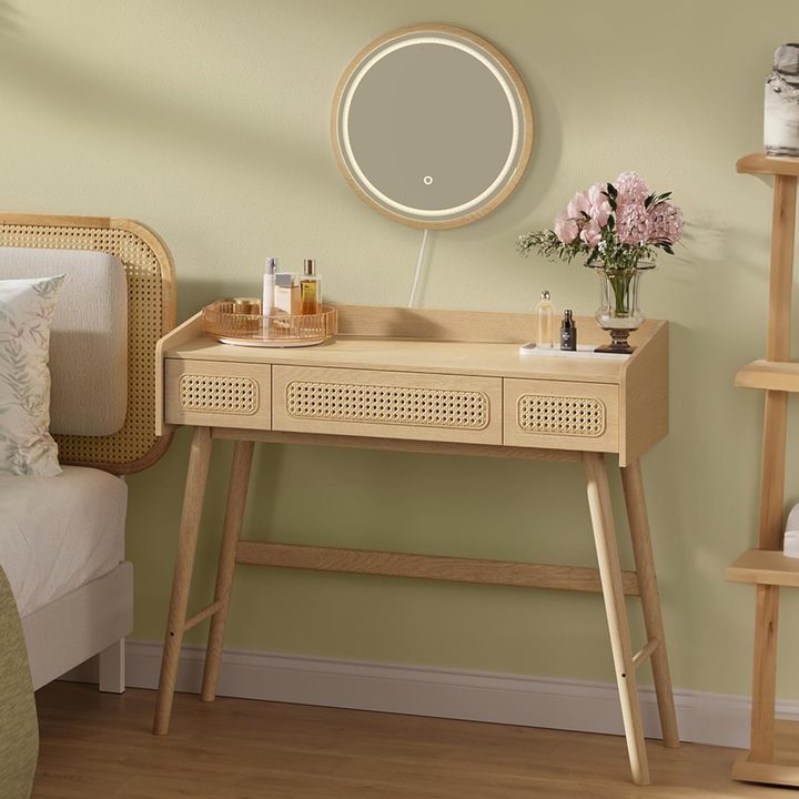 Toaletný stolík so zrkadlom BOHO 3 prírodný dub 1