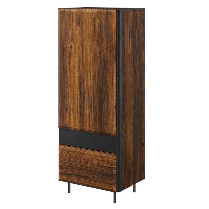 Policová skriňa BORGA 06 dub catania/čierna 1