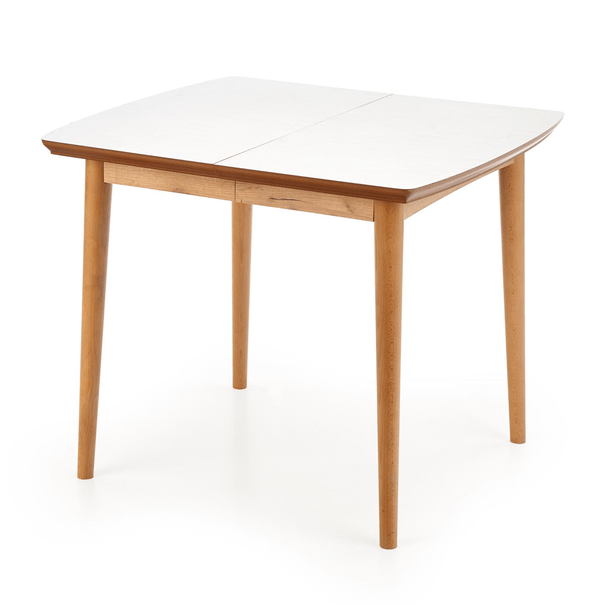 Jedálenský stôl BORRIT biela matná/dub lefkas 1