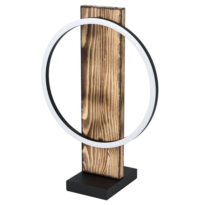 Stolná LED lampa BOYAL čierna/rustikálne drevo 1