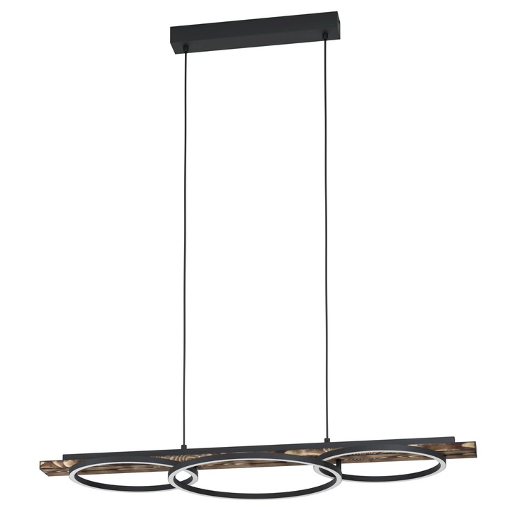 Závesné LED svietidlo BOYAL čierna/rustikálne drevo 1