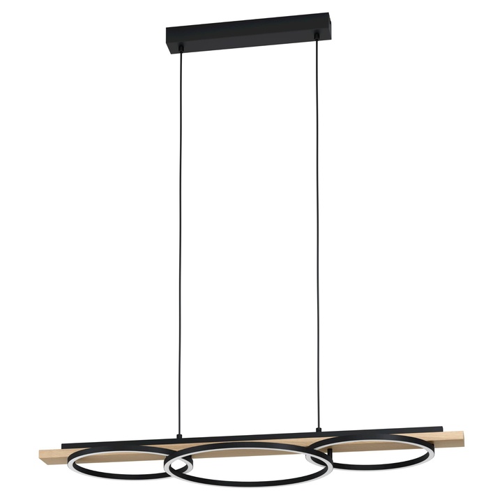 Závesné LED svietidlo BOYAL čierna/svetlé drevo 1