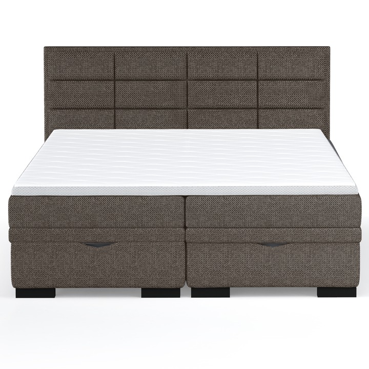 Posteľ boxspring BRAM tmavohnedá, 140x200 cm 1
