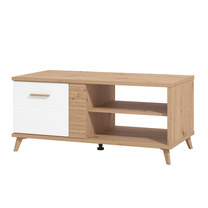 Konferenčný stolík BRETAGNA dub artisan/biela vysoký lesk 1