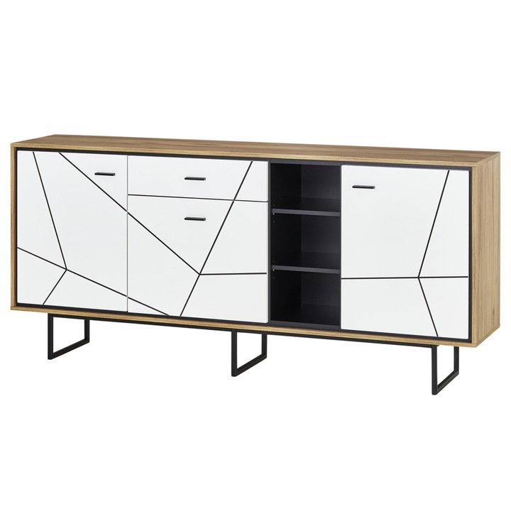 Komoda BROLO dub catania/biela, šírka 197 cm 1