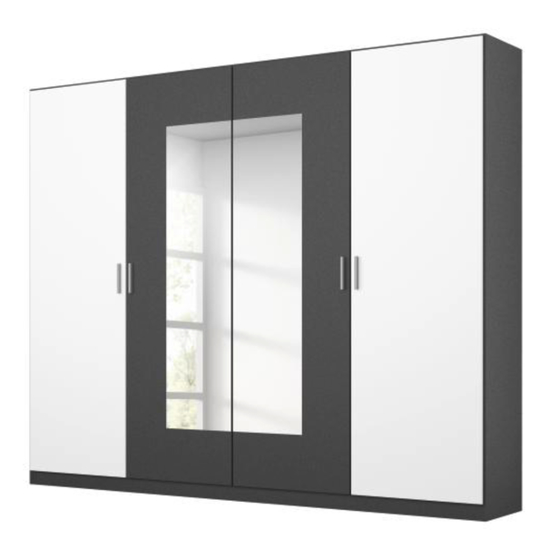 Šatníková skriňa BROOKE sivá/alpská biela, šírka 226 cm 1