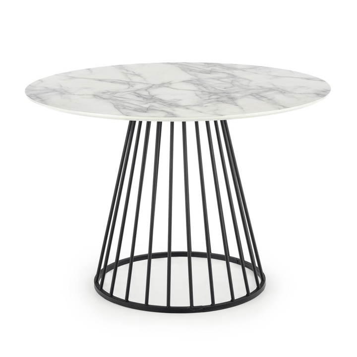 Jedálenský stôl BRUDWOY biely mramor/čierna 1