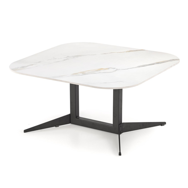 Konferenčný stolík BURNO II biely mramor/čierna 1