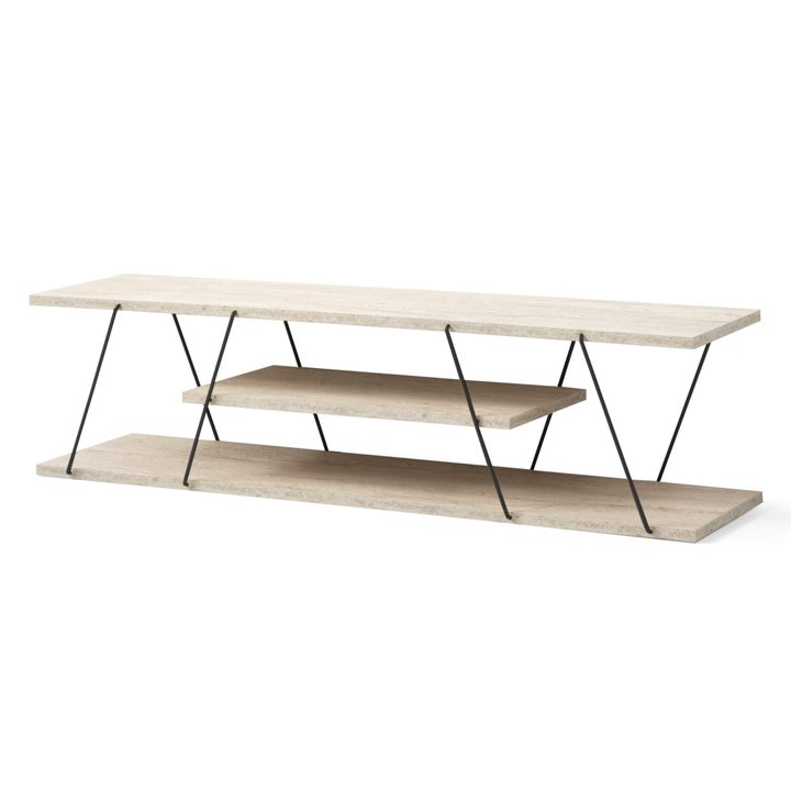 TV stolík  CANAZ béžový mramor/čierna 1