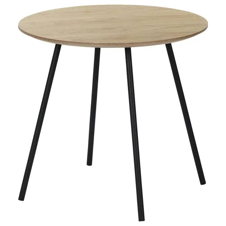 Prístavný stolík CANNETO dub/čierna, ⌀ 48 cm 1