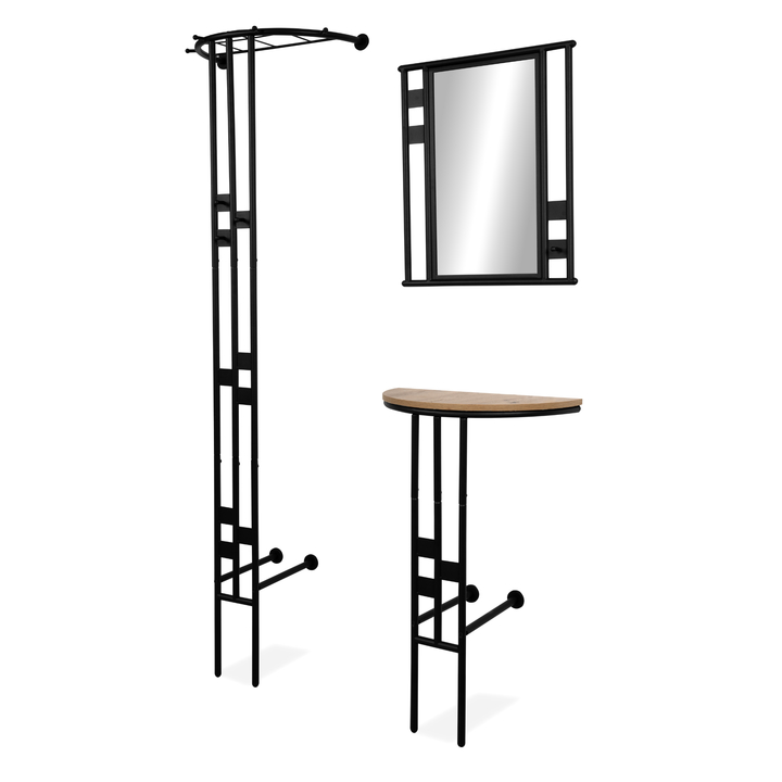 Predsieňová zostava CARBY dub artisan/čierna 1