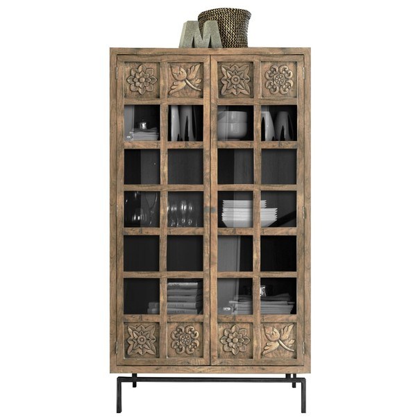 Vitrína  CARVING hnedá 1