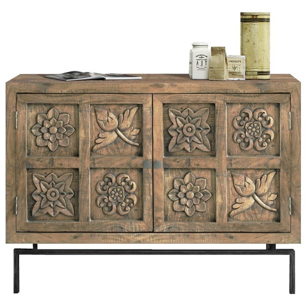 Komoda CARVING agát/sivá 1