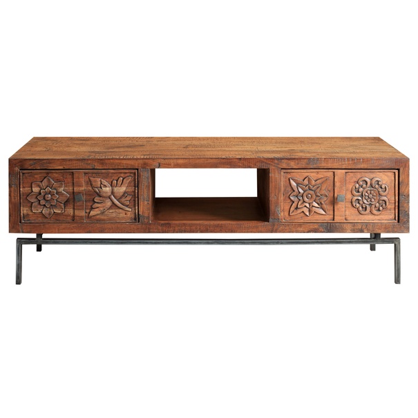 TV stolík CARVING agát/sivá 1