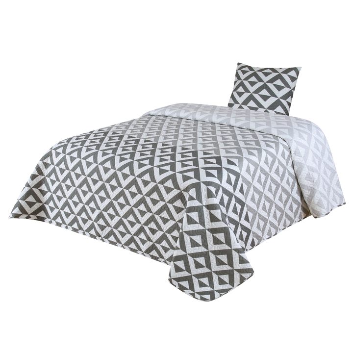 Prikrývka CASILLA sivá/biela, 45x45 a 220x140 cm 1