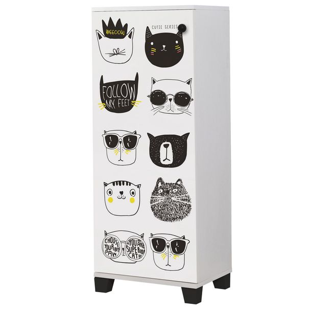 Skrinka na topánky/komoda CATS biela/čierna 1