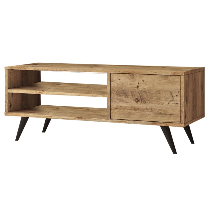 TV komoda CEDRA borovica atlantic/čierna 1