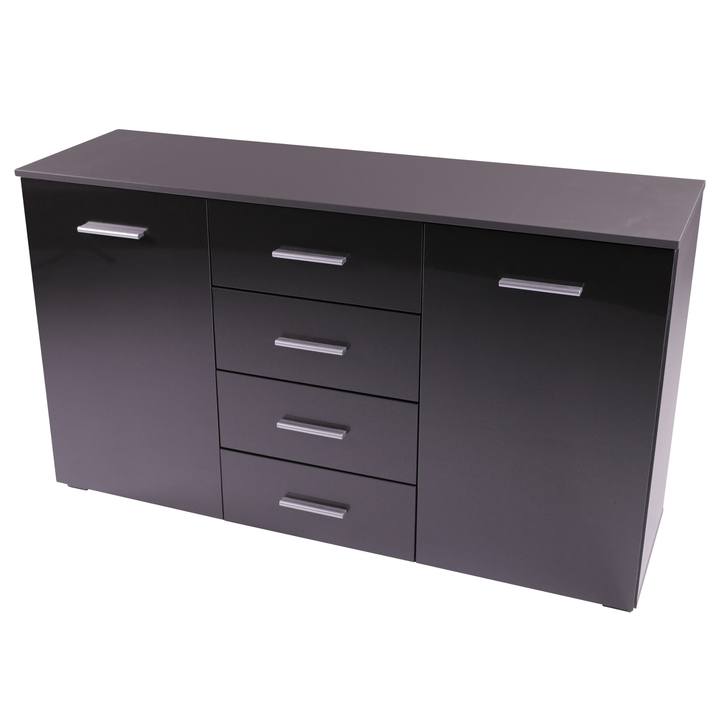 Komoda CELIA 6155 sivá/sivá vysoký lesk 1