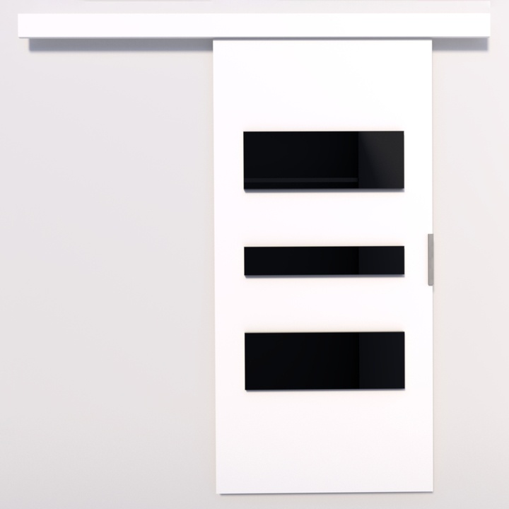 Posuvné dvere CENTO 96 biela/čierna, 96x205 cm 1
