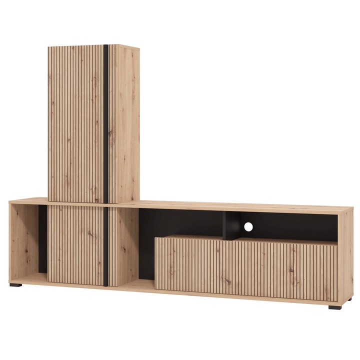 Obývacia stena CHANIA dub artisan/čierna 1