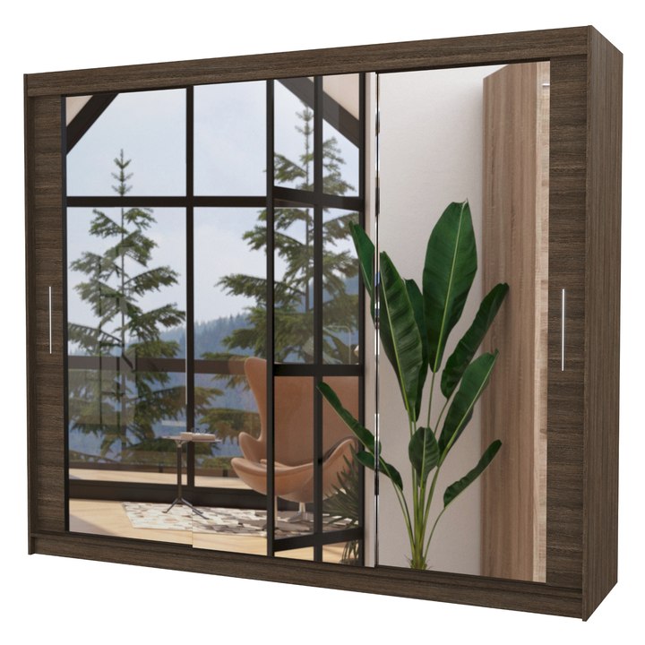 Šatníková skriňa CHENG čokoládovo hnedá 1