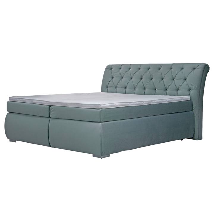 Posteľ boxspring CHERYL svetlosivá, 180x200 cm 1