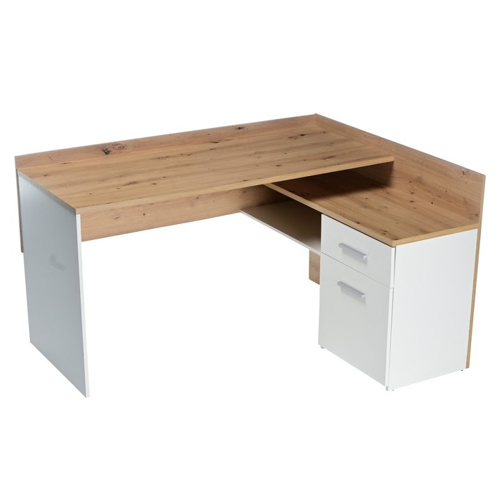 Písací stôl CHILLE dub artisan/matná biela 1