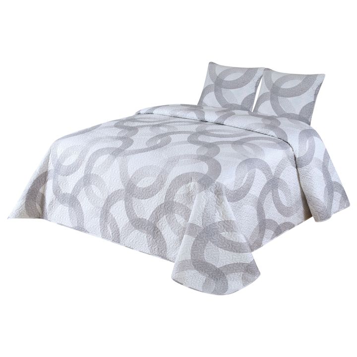 Prikrývka CIRCULO sivá, 2 ks 45x45 a 220x240 cm 1