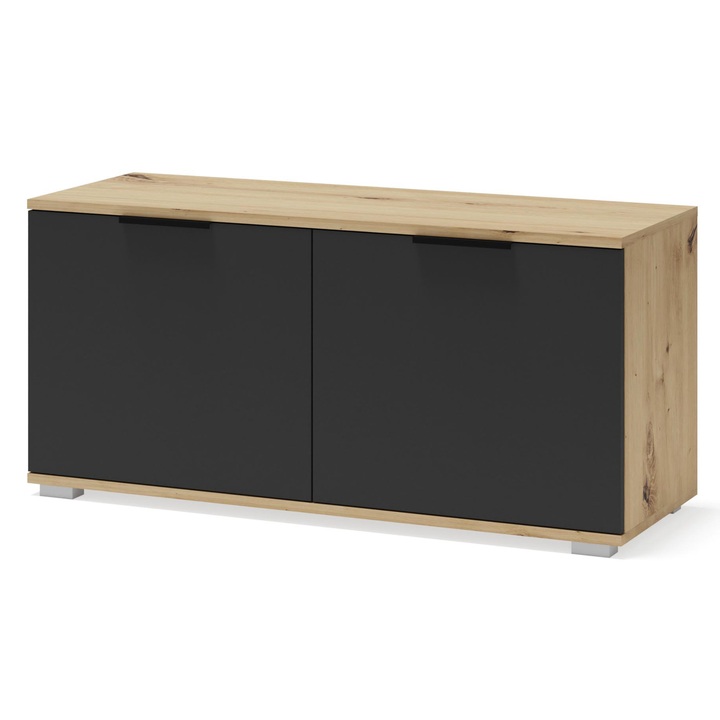 Skrinka na topánky do predsieňovej steny CLAF dub artisan/antracitová, šírka 100 cm 1