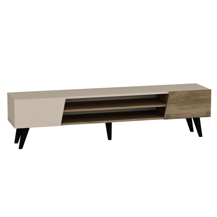 TV komoda CLARK orech/béžová 1