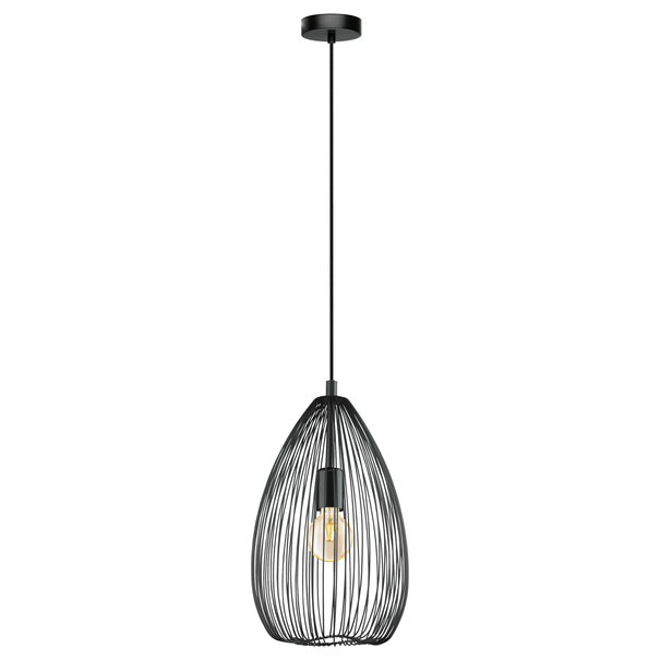 Závesné svietidlo CLEVEDON čierny kov, priemer 24 cm 1