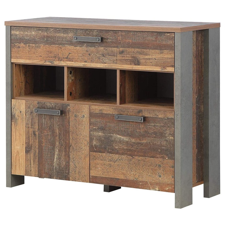 Komoda CLIF 1 staré drevo/betón 1