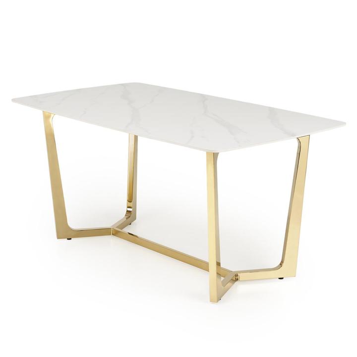 Jedálenský stôl CLIMINTI biely mramor/zlatá 1