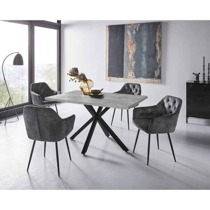 Jedálenský set CLLIF II betón/antracitová 1