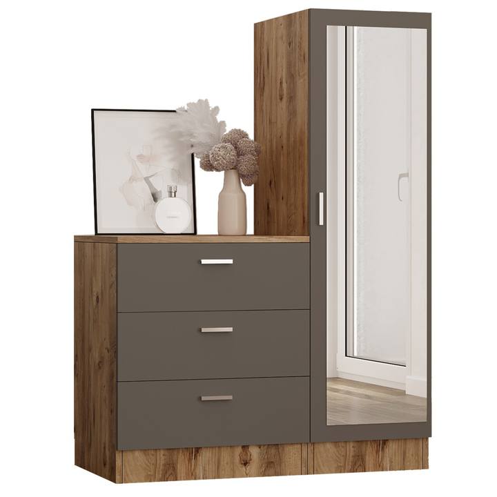 Predsieňová zostava COLAR  borovica antická/antracitová 1