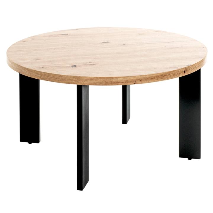 Prístavný stolík COLUMBIA IV čierna/dub, priemer 42 cm 1