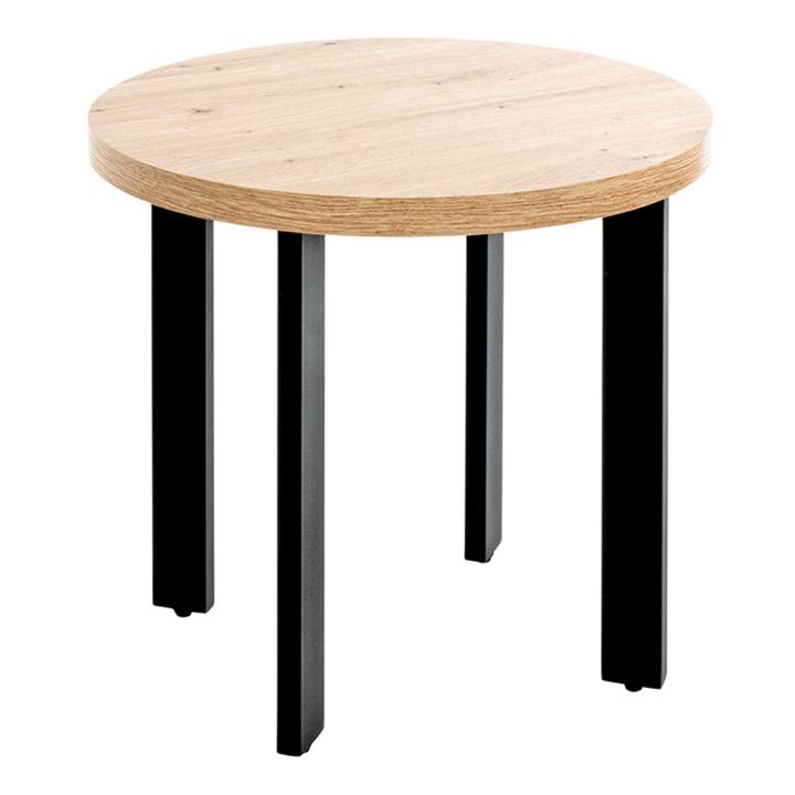 Prístavný stolík COLUMBIA V čierna/dub, priemer 46 cm 1