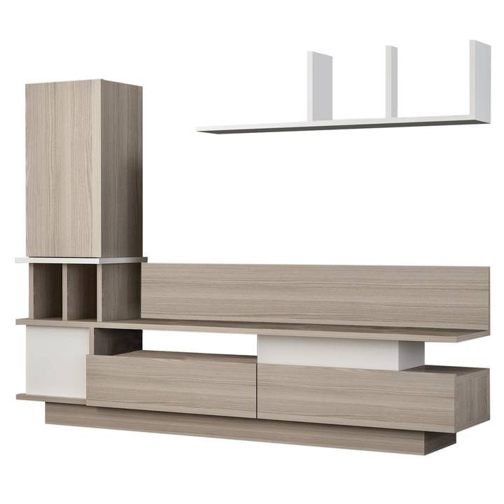 Obývacia stena COMO biela/prírodná 1