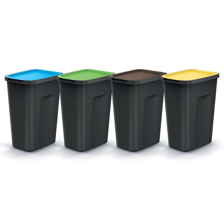 Súprava košov na triedený odpad COMPACTA Q čierna, 4x35 L 1
