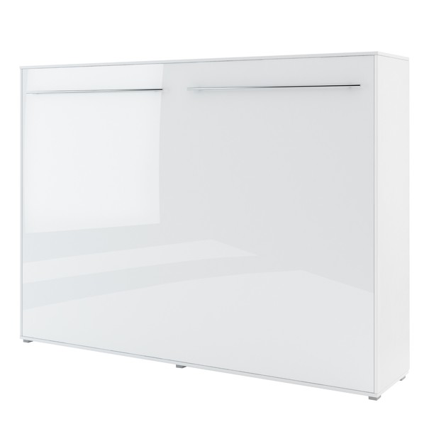 Sklápacia posteľ CONCEPT PRO CP-04 biela vysoký lesk, 140x200 cm, horizontálna 1