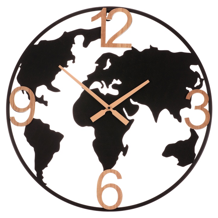 Nástenné hodiny COOPER čierna/prírodná 1
