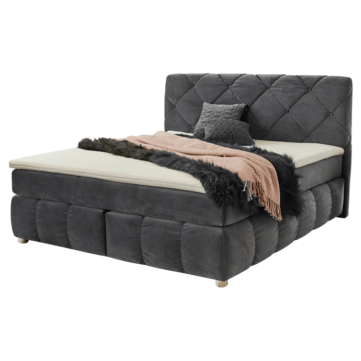 Posteľ boxspring CORA svetlosivá 1