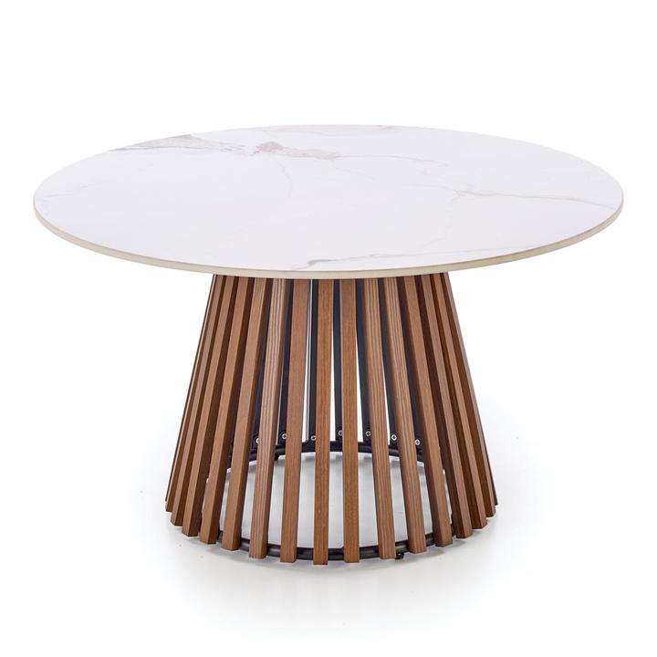 Konferenčný stolík CORANO orech/béžový mramor 1