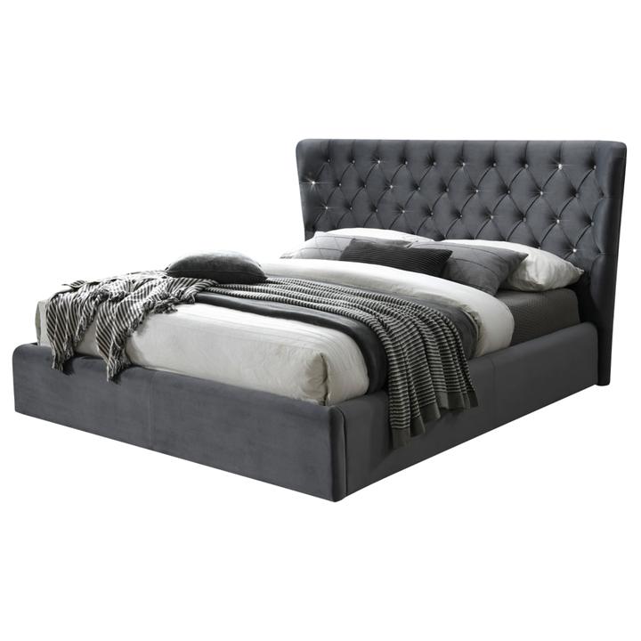 Posteľ s roštom CORVIN tmavosivá, 160x200 cm 1