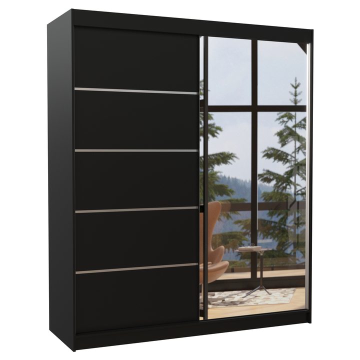 Šatníková skriňa CORY čierna 1