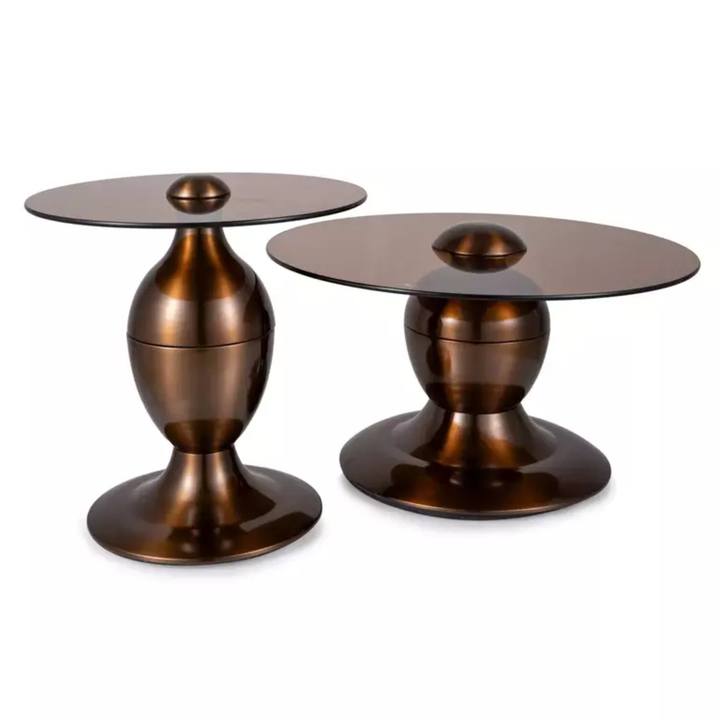 Prístavný stolík COSSAI medená, sada 2 ks 1