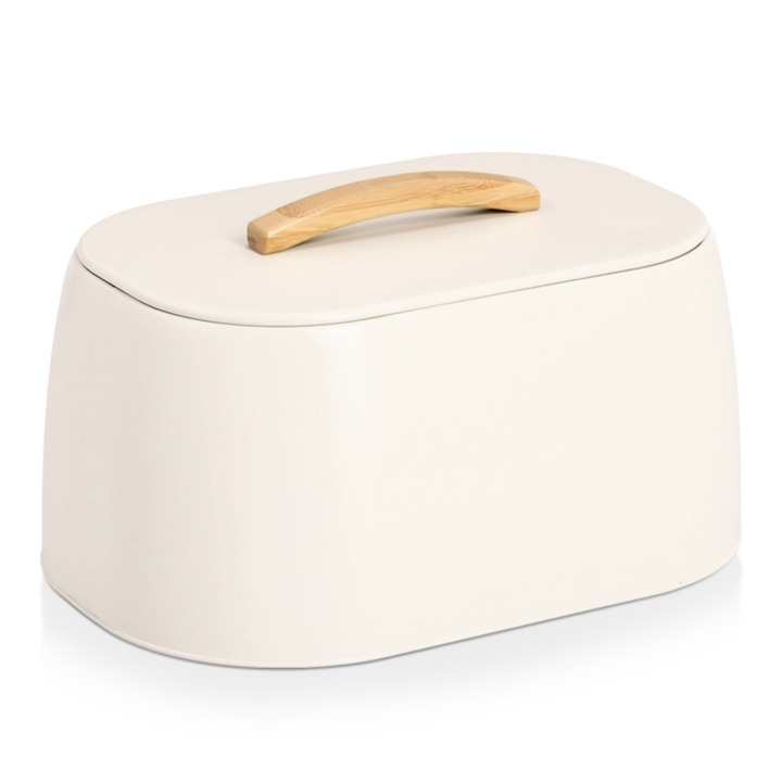 Nádoba na chlieb CREME biela/drevo 1