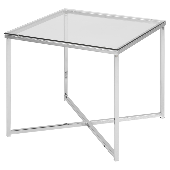 Odkladací stolík CROSS 2 priesvitná/chróm 1