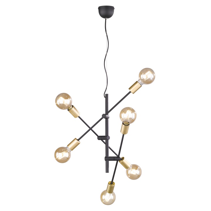 Závesné svietidlo CROSS 6 čierna/zlatá 1