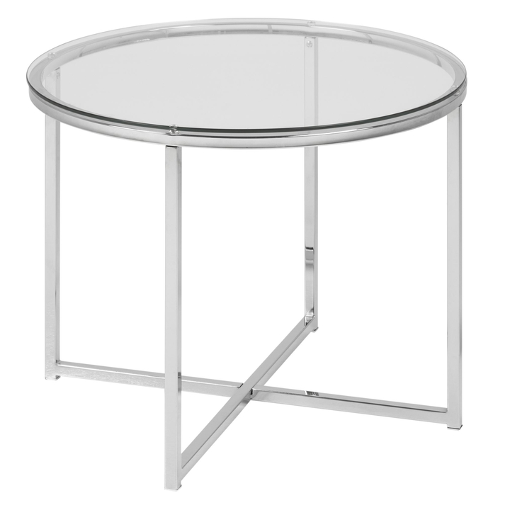 Odkladací stolík CROSS priehľadná/chróm 1